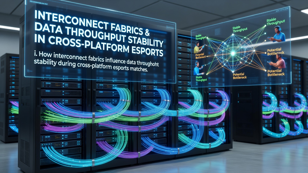 Legacy console connected to esports tournament network switch with throughput monitoring overlay