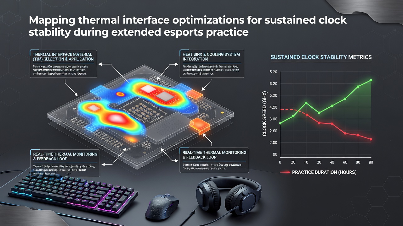 Thermal mapping diagram showing heat distribution in small form factor esports PC during prolonged use