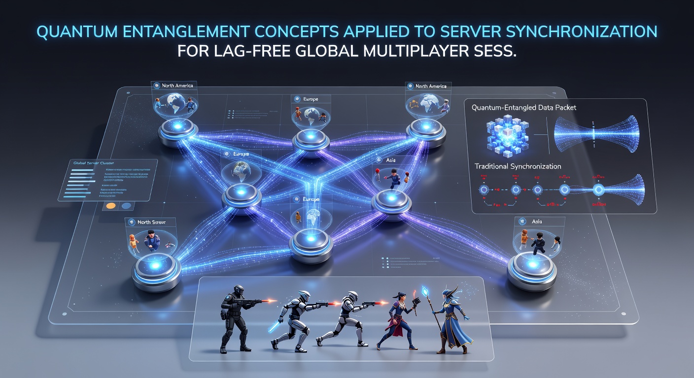 Diagram illustrating server node correlations inspired by quantum entanglement for reduced latency